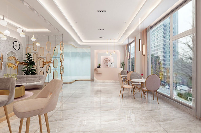 1600方美容院裝修設計案例